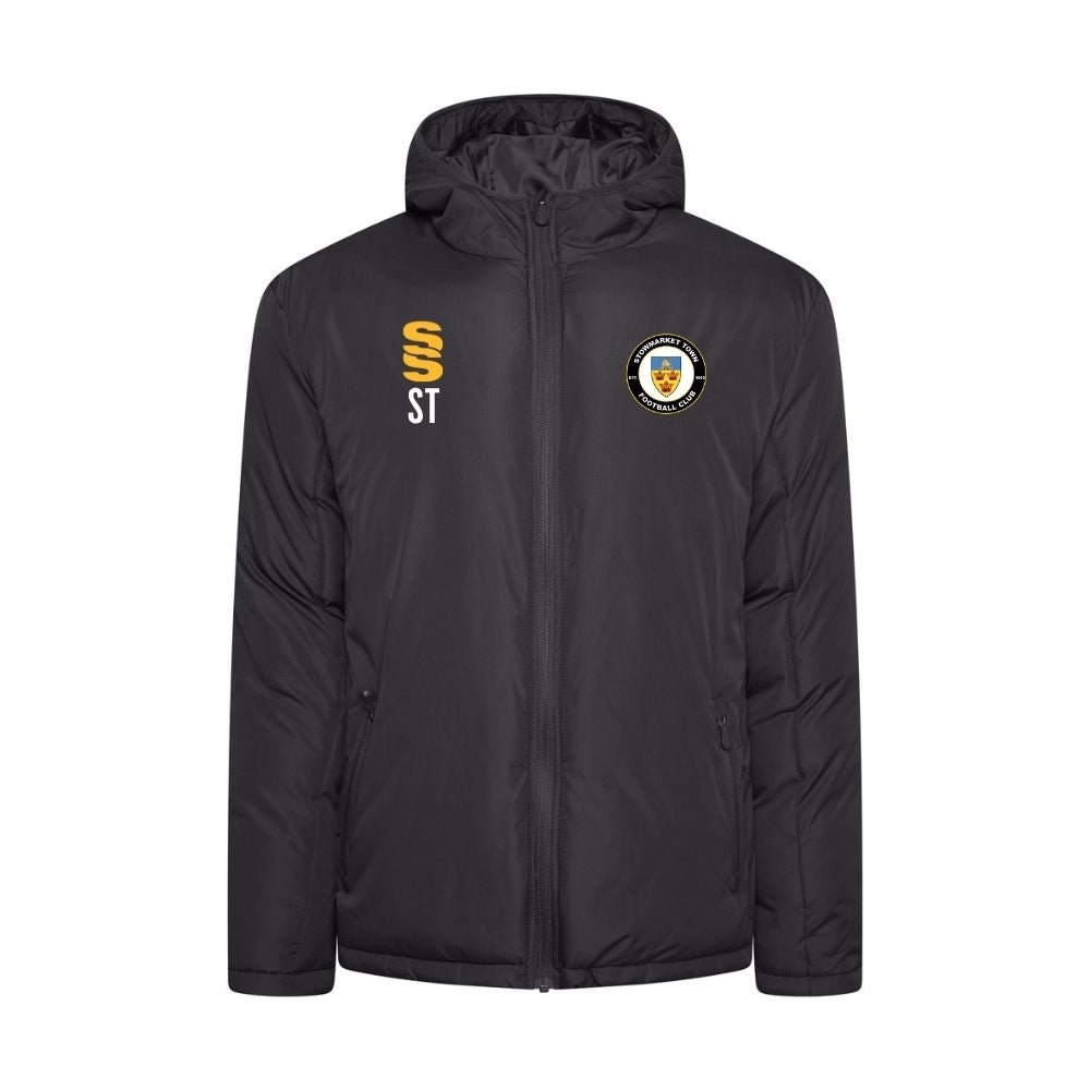 Stowmarket Town FC - Coaches Active Padded Jacket - Unisex Fit - Black - Adults