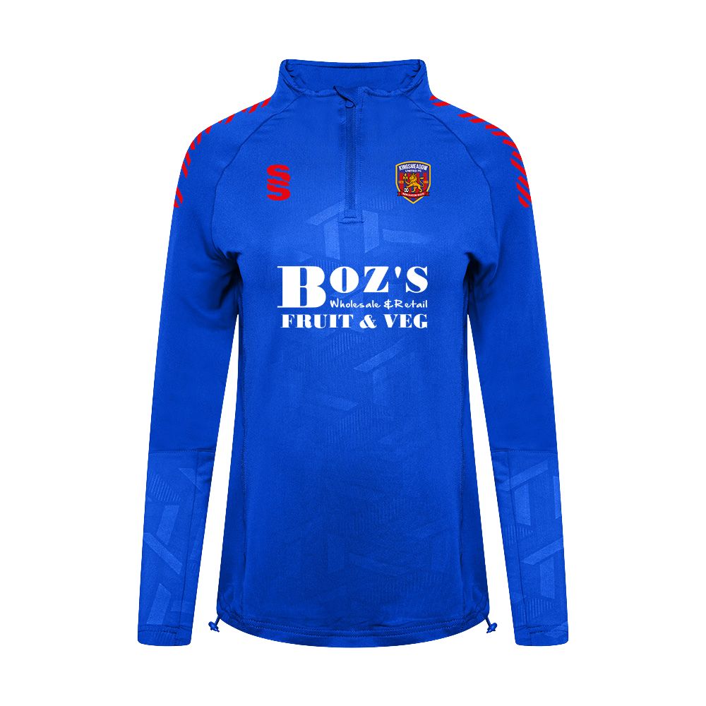 Kingsmeadow FC - Players Impact 1/4 Zip - Female Fit - Royal/Red - Adults