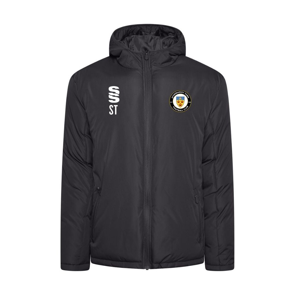 Stowmarket Town FC - Players Active Padded Jacket - Unisex Fit - Black - Adults