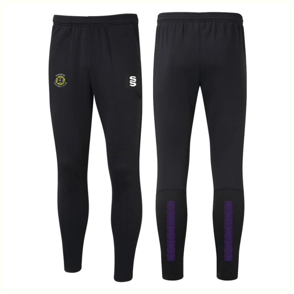 Highend FC - Senior Players Skinny Tracksuit Bottoms - Unisex Fit - Black - Adults