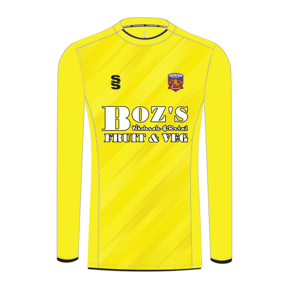 Kingsmeadow FC - Players GK Away Playing Shirt - Unisex Fit - Yellow - Youths