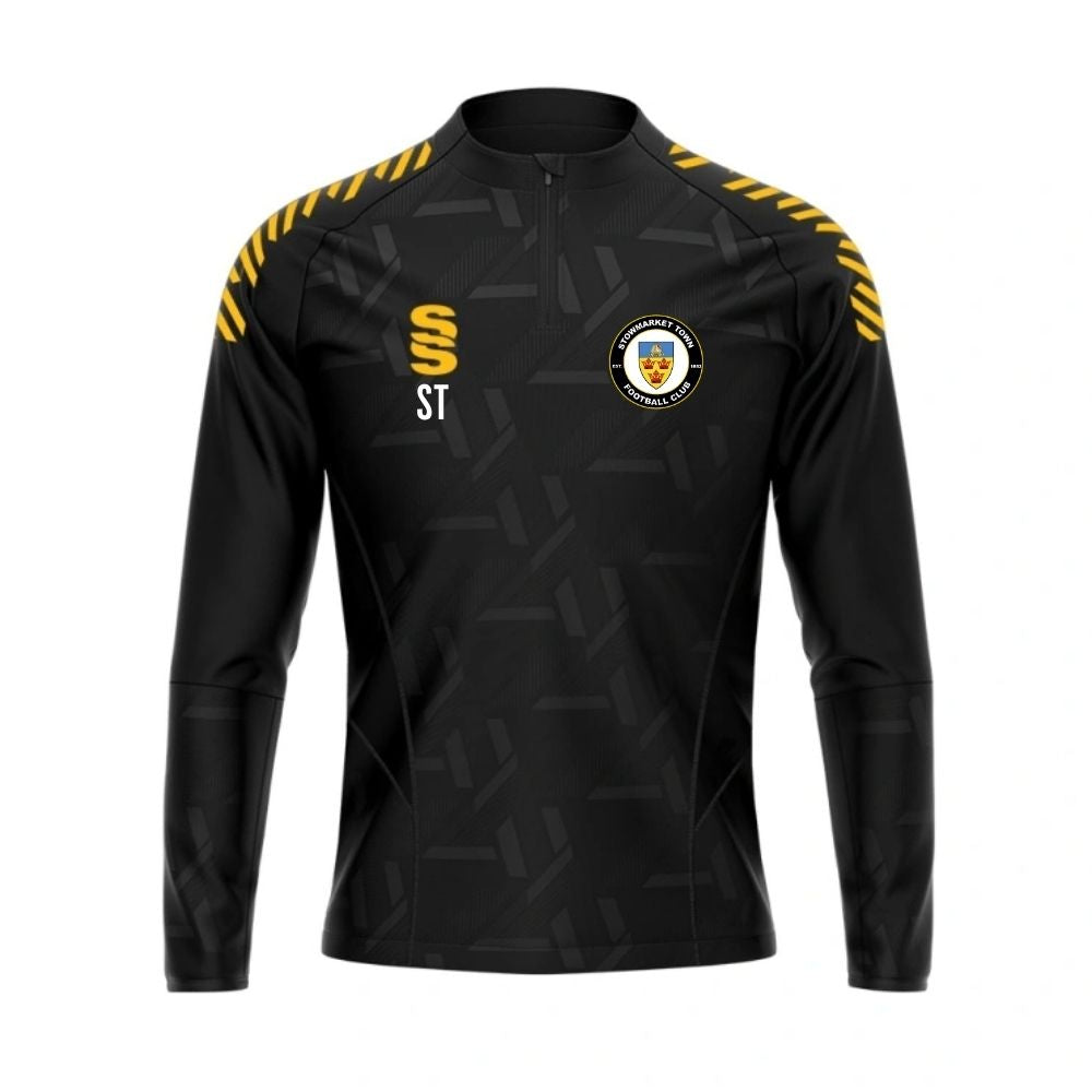 Stowmarket Town FC - Coaches Impact 1/4 Zip - Unisex Fit - Black - Adults
