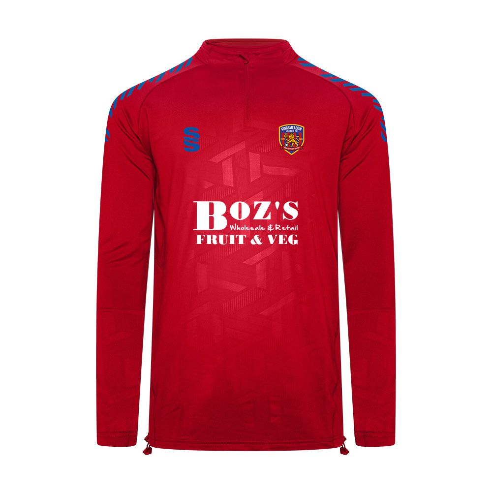 Kingsmeadow FC - Players Impact 1/4 Zip - Unisex Fit - Red/Royal - Adults
