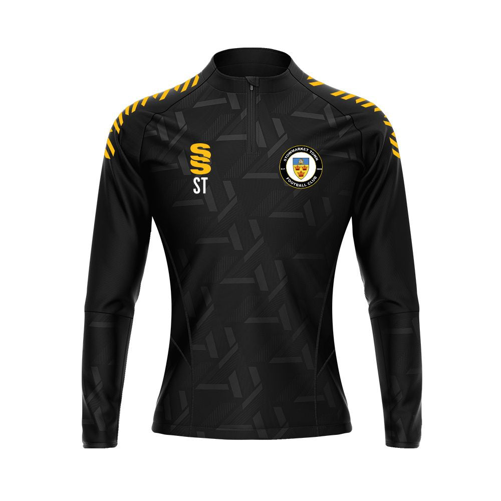 Stowmarket Town FC - Coaches Impact 1/4 Zip - Female Fit - Black - Adults