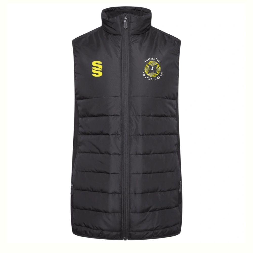 Highend FC - Coaches Active Padded Gilet - Unisex Fit - Black - Adults