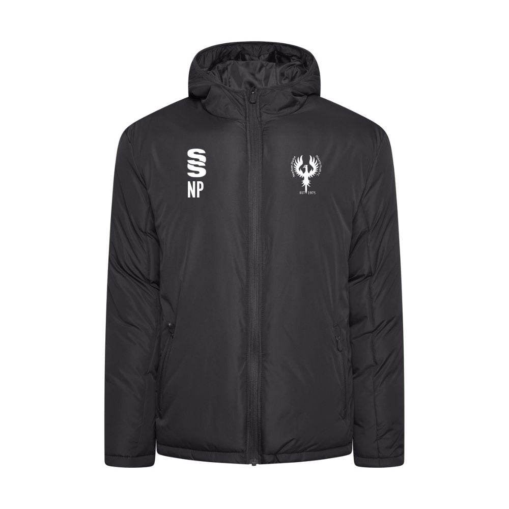 Needham Market Phoenix FC - Players Active Padded Jacket - Unisex Fit - Black - Adults