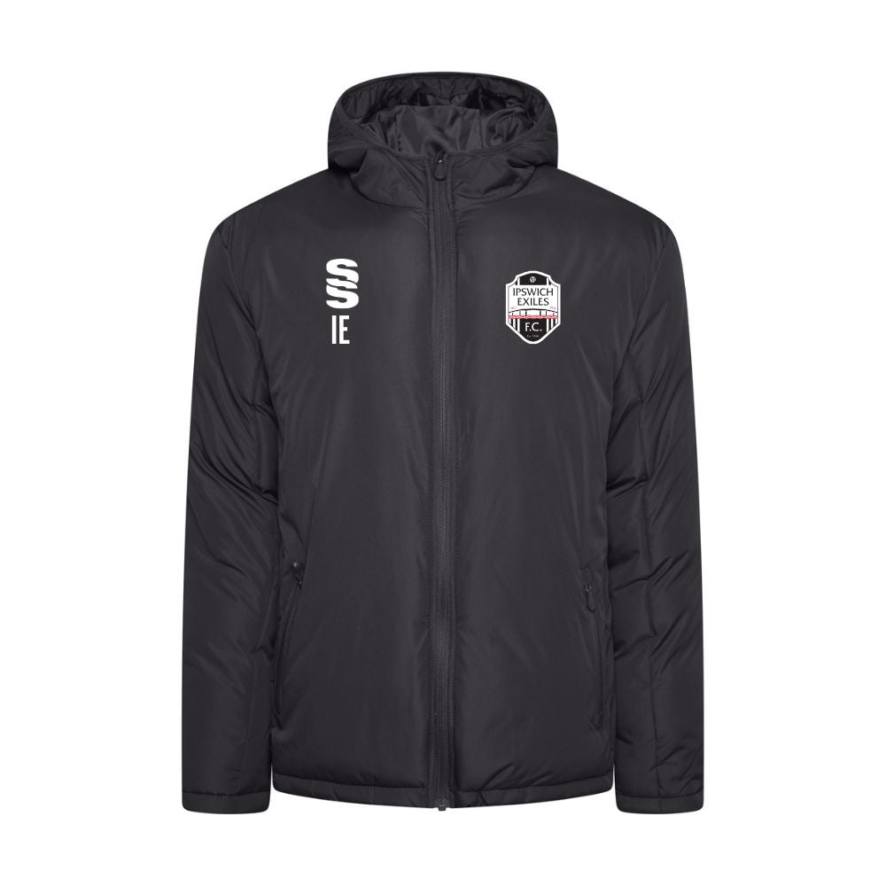 Ipswich Exiles FC - Coaches Active Padded Jacket - Unisex Fit - Black - Adults