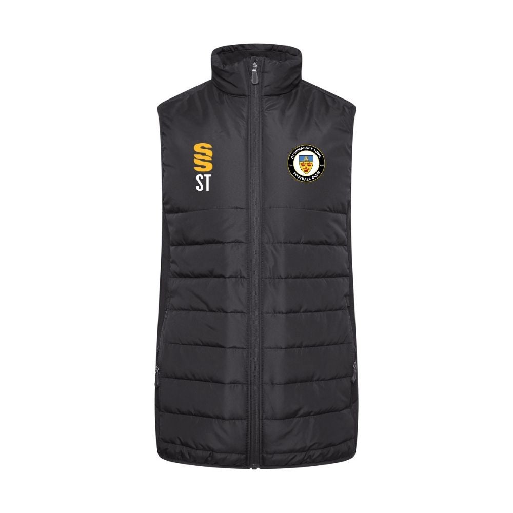 Stowmarket Town FC - Coaches Active Padded Gilet - Unisex Fit - Black - Adults