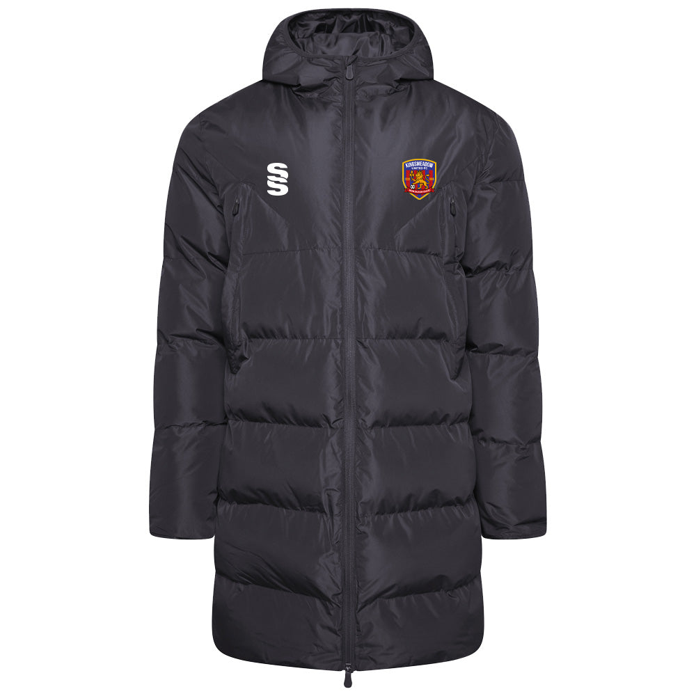 Kingsmeadow FC - Coaches Active Long Padded Jacket - Unisex Fit - Black - Adults