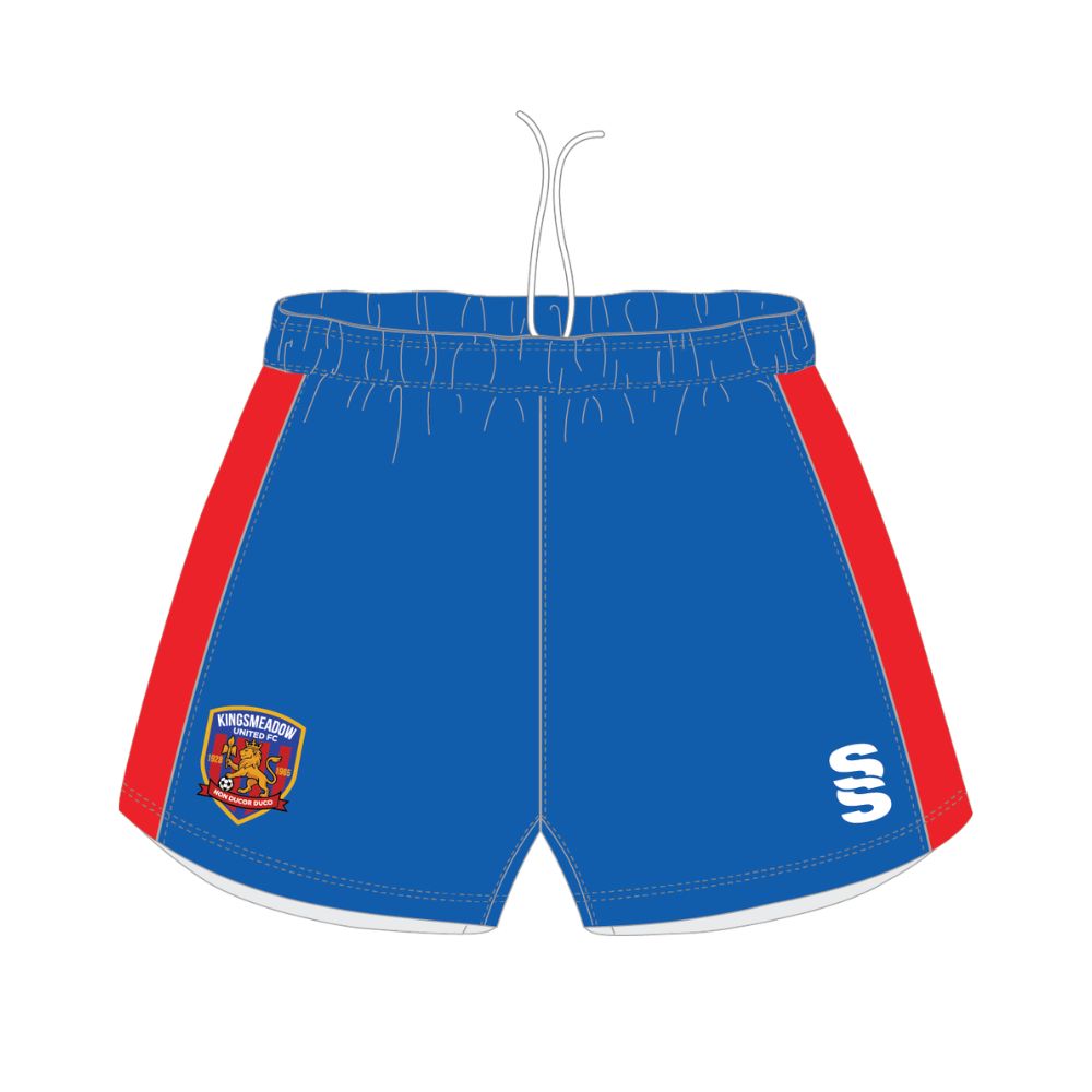 Kingsmeadow FC - Players Home Playing Shorts - Female Fit - Royal/Red - Adults