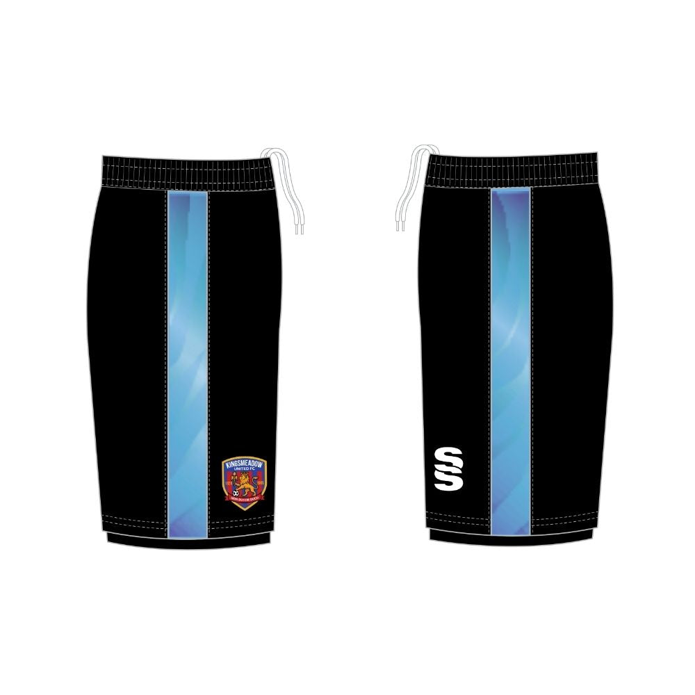 Kingsmeadow FC - Players Away Playing Shorts - Unisex Fit - Black/Teal - Adults