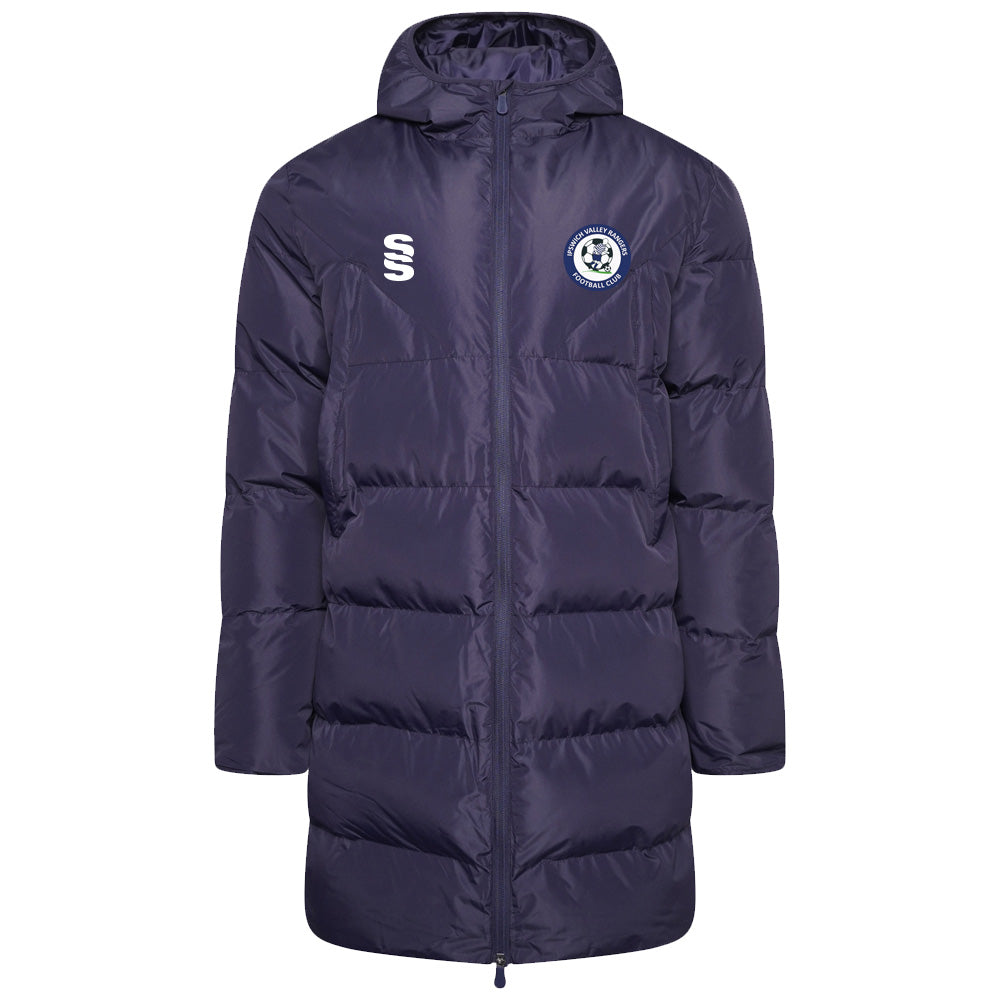 Ipswich Valley Rangers FC - Coaches Active Long Padded Jacket - Unisex Fit - Navy - Adults