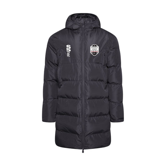 Ipswich Exiles FC - Coaches Active Long Padded Jacket - Unisex Fit - Black - Adults
