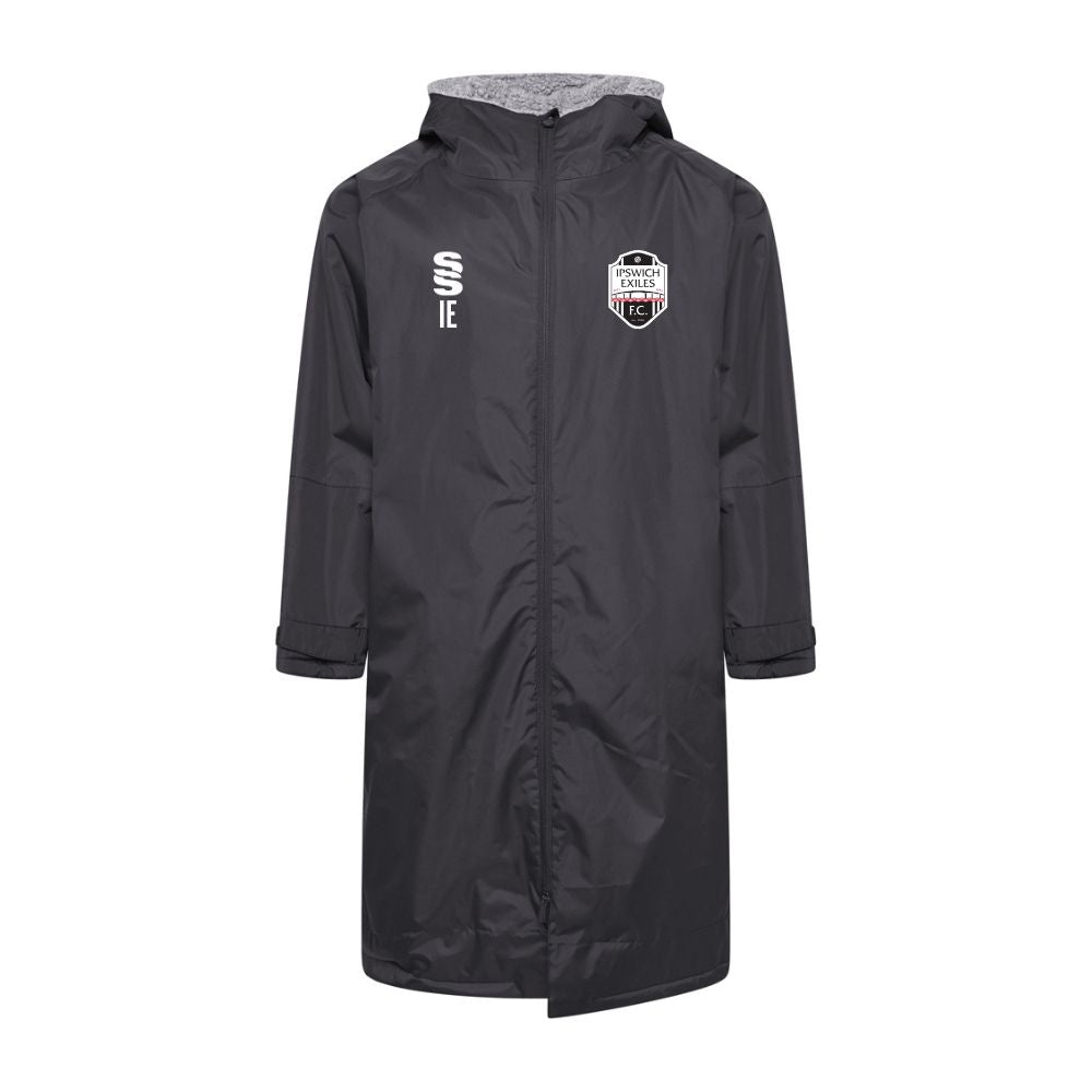 Ipswich Exiles FC - Players Fleece Robe - Unisex Fit - Black - Adults