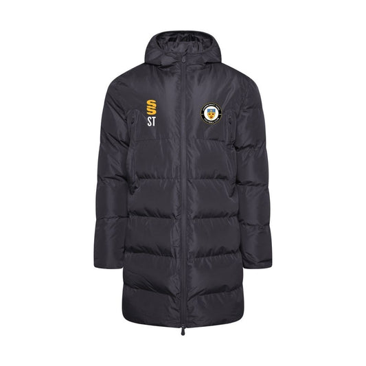 Stowmarket Town FC - Coaches Active Long Padded Jacket - Unisex Fit - Black - Adults