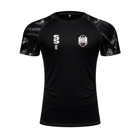 Ipswich Exiles FC - Coaches Tempo Training T-Shirt - Unisex Fit - Black - Adults