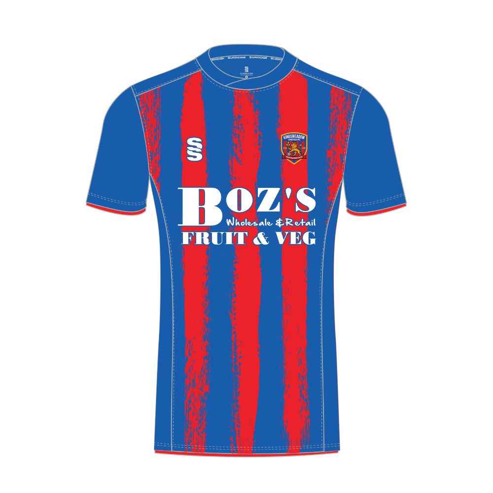 Kingsmeadow FC - Players Home Playing Shirt - Unisex Fit - Royal/Red - Youths