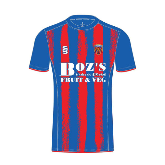 Kingsmeadow FC - Players Home Playing Shirt - Unisex Fit - Royal/Red - Adults