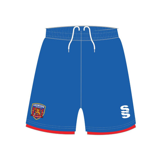 Kingsmeadow FC - Players Home Playing Shorts - Unisex Fit - Royal/Red - Adults