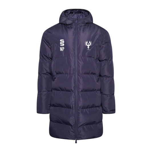 Needham Market Phoenix FC - Coaches Active Long Padded Jacket - Unisex Fit - Navy - Adults