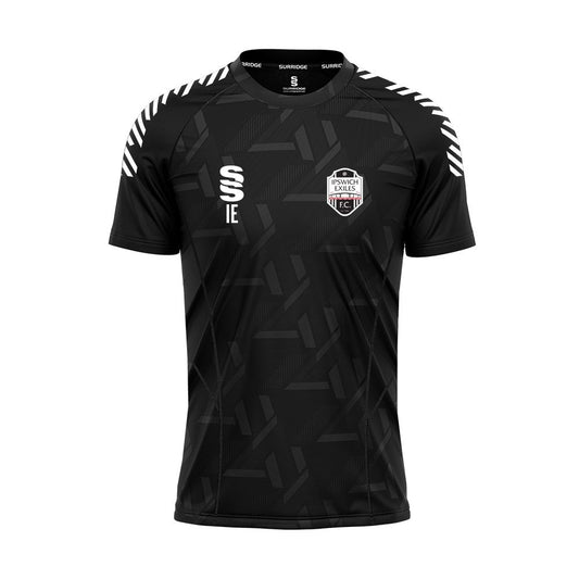 Ipswich Exiles FC - Players Impact Training T-Shirt - Unisex Fit - Black - Adults