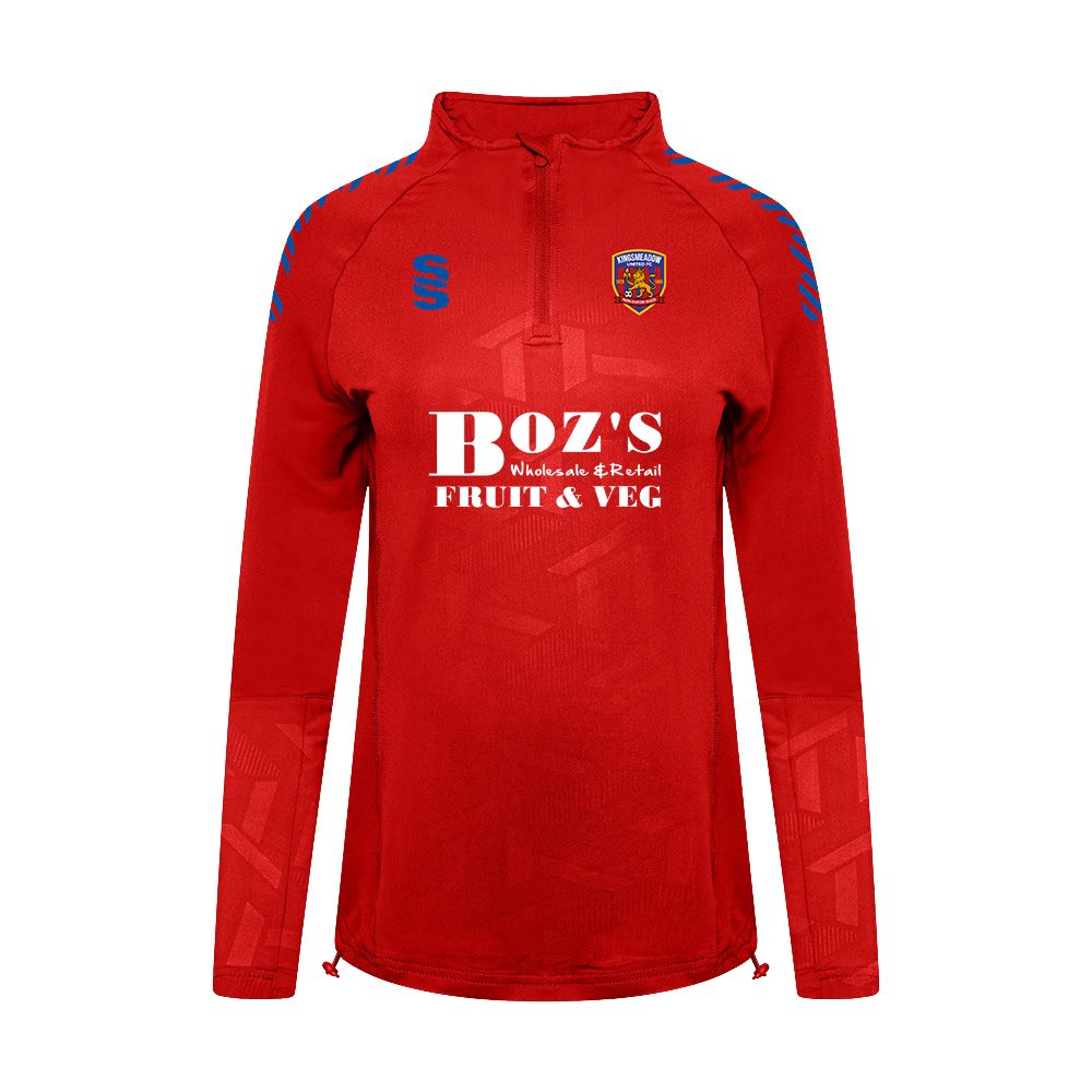Kingsmeadow FC - Players Impact 1/4 Zip - Female Fit - Red/Royal - Adults
