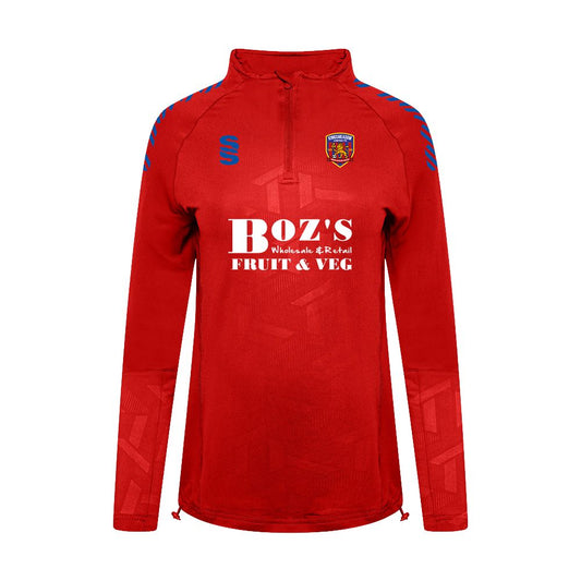Kingsmeadow FC - Players Impact 1/4 Zip - Female Fit - Red/Royal - Adults