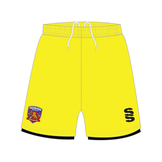 Kingsmeadow FC - Players GK Away Playing Shorts - Unisex Fit - Yellow - Adults