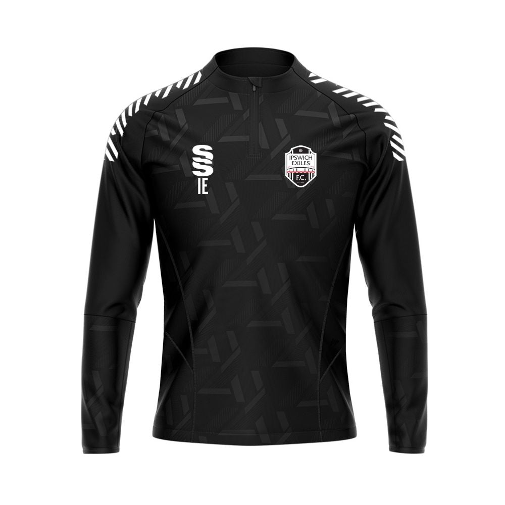 Ipswich Exiles FC - Players Impact 1/4 Zip - Unisex Fit - Black - Adults