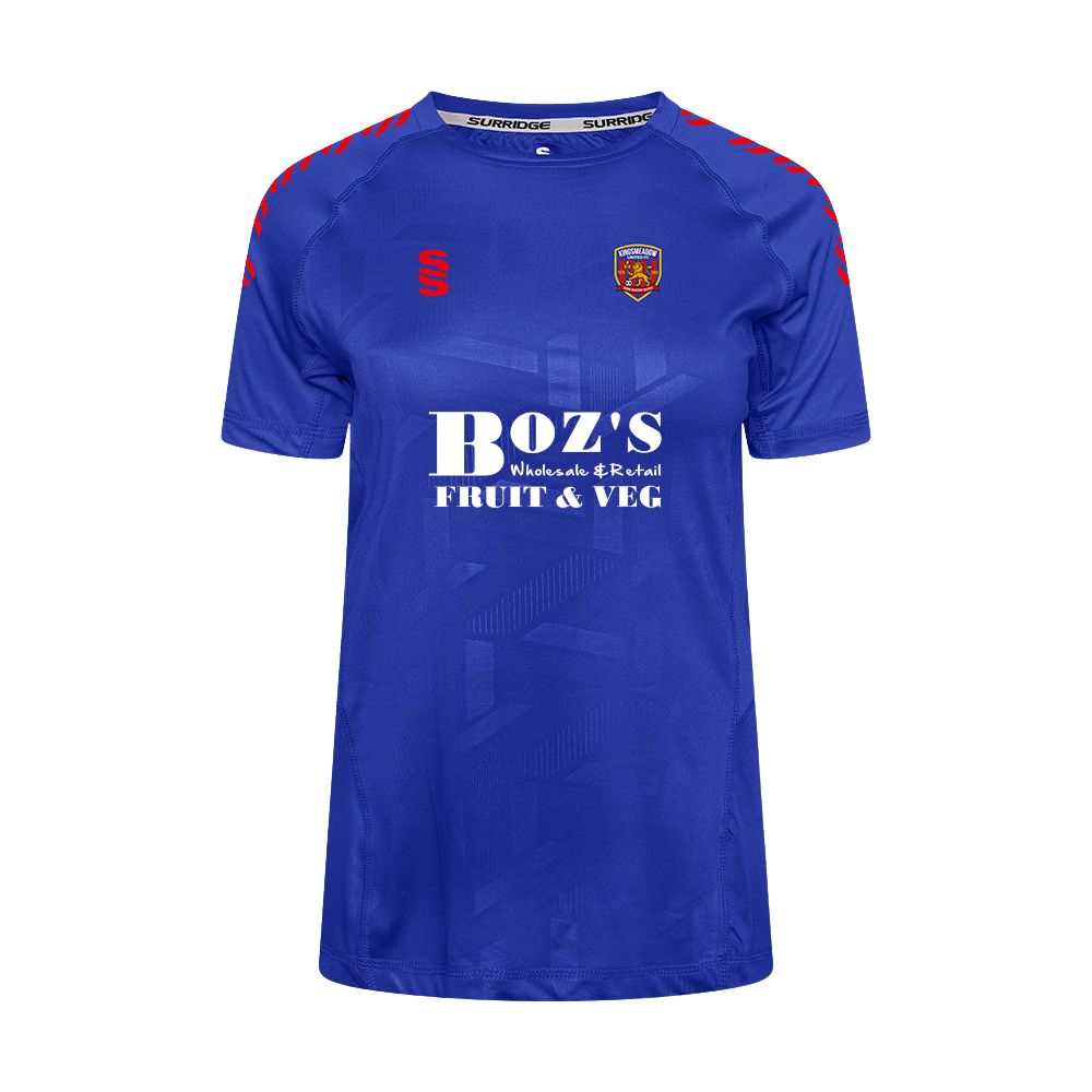 Kingsmeadow FC - Players Impact Training T-Shirt - Female Fit - Royal/Red - Adults