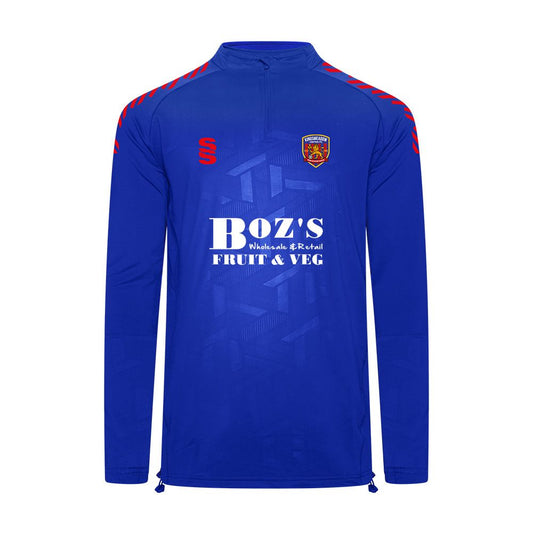 Kingsmeadow FC - Players Impact 1/4 Zip - Unisex Fit - Royal/Red - Adults