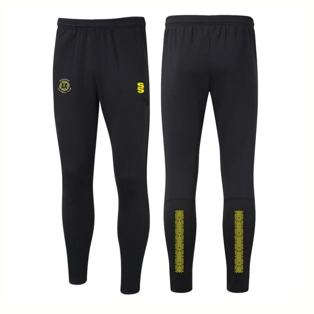 Highend FC - Coaches Skinny Tracksuit Bottoms - Unisex Fit - Black - Adults