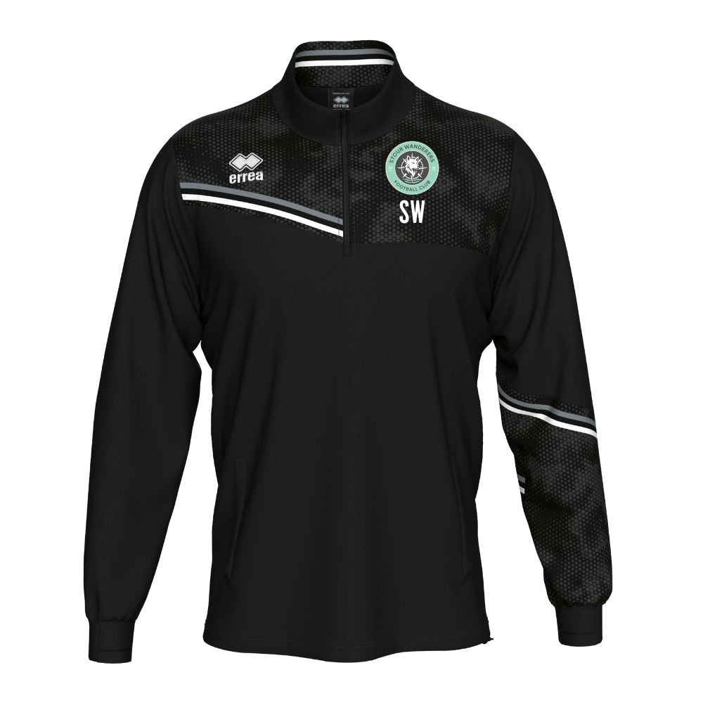 Stour Wanderers - Players Half Zip Tracksuit Top Errea Elias - Black/Anthracite - Youths
