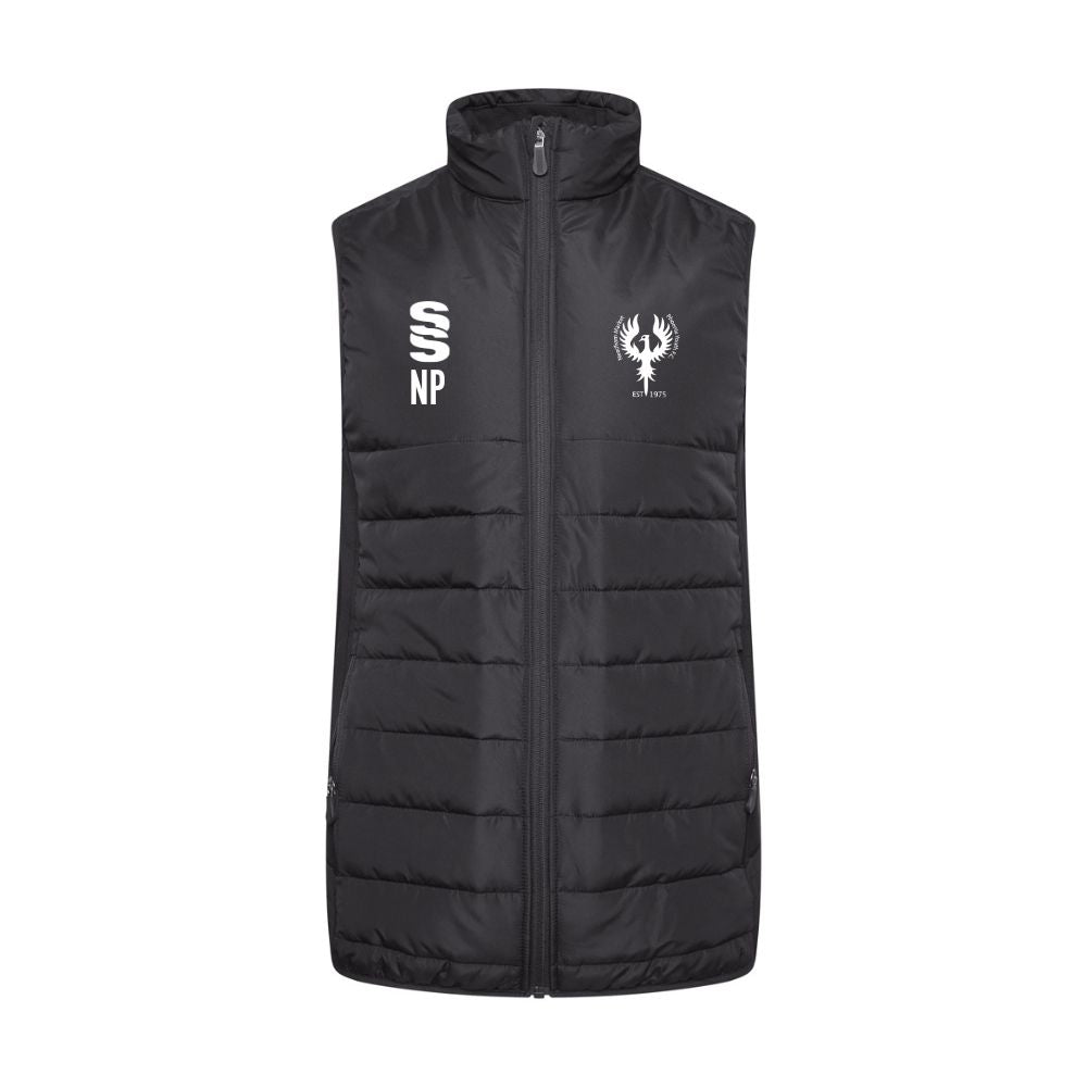 Needham Market Phoenix FC - Players Active Padded Gilet - Unisex Fit - Black - Adults