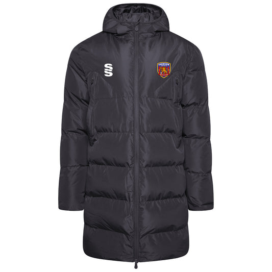 Kingsmeadow FC - Coaches Active Long Padded Jacket - Unisex Fit - Black - Adults