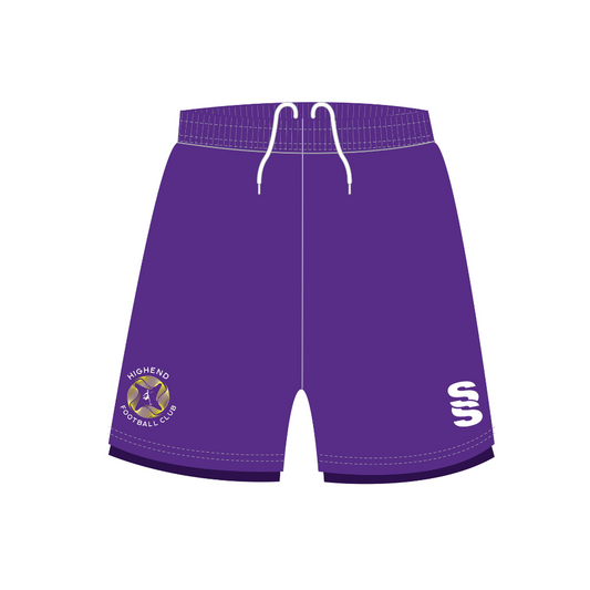 Highend FC - Players Home Playing Shorts - Unisex Fit - Purple/Yellow - Adults