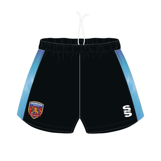 Kingsmeadow FC - Players Away Playing Shorts - Female Fit - Black/Teal - Adults