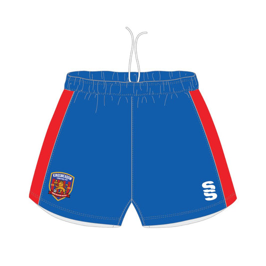 Kingsmeadow FC - Players Home Playing Shorts - Female Fit - Royal/Red - Adults